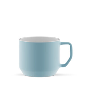 Admiral 350 ml kubek reklamowy w modnym matowym szkliwie, błękitno-biały