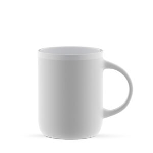 Belfort 300 ml biały kubek mat pod nadruk z błyszczącą obręczą