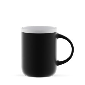 Belfort 300 ml czarny kubek pod nadruk z białą obręczą