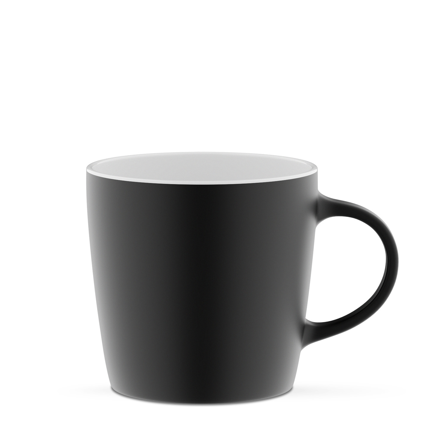 Duran 380 ml pękaty matowy kubek, czarno-biały