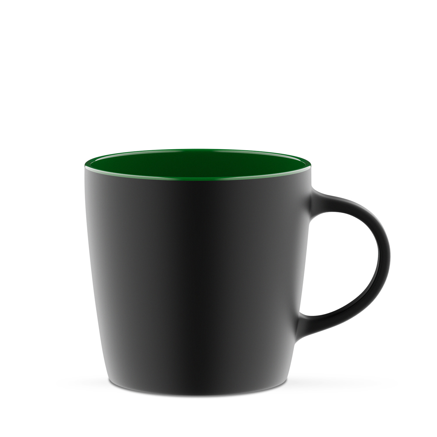 Duran 380 ml pękaty matowy kubek, czarno-ciemnozielony