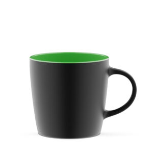 Duran 380 ml pękaty matowy kubek czarno-zielony