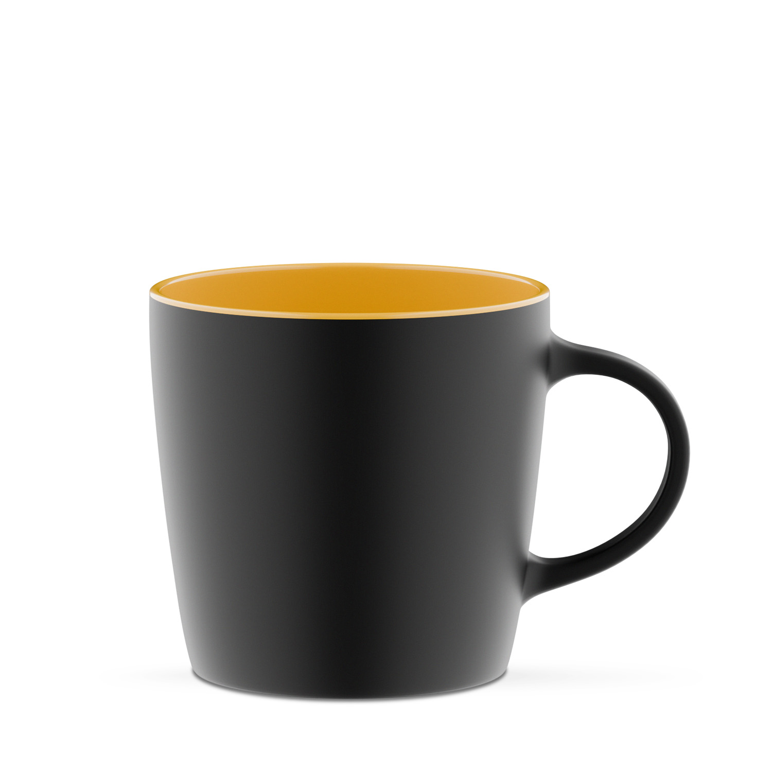 Duran 380 ml pękaty matowy kubek czarno-żółty