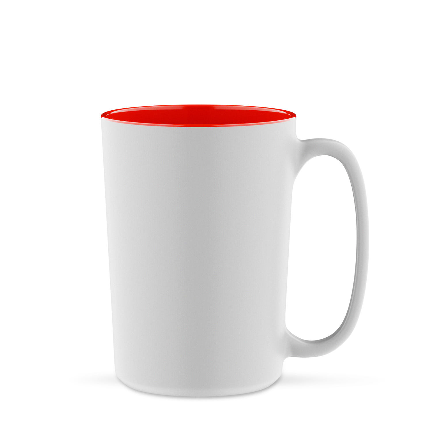 Giant 420 ml - duży, cylindryczny kubek biało-czerwony