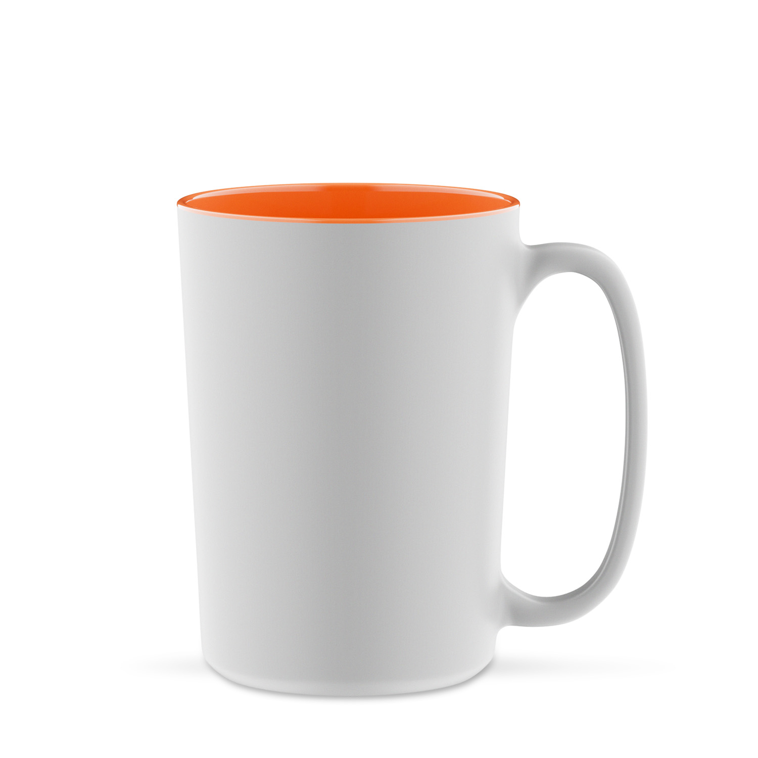 Giant 420 ml - duży, cylindryczny kubek biało-pomarańczowy