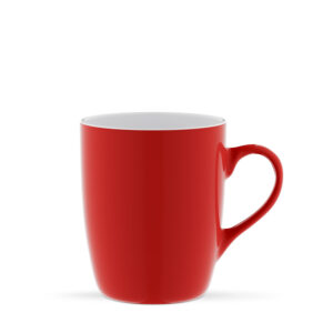 Kubek ceramiczny Kult 320 ml do nadruku. Czerwono-biały