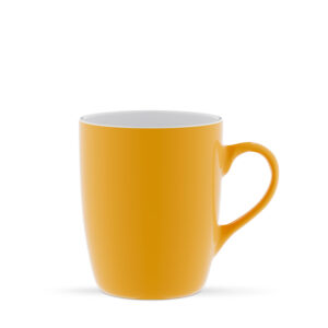 Kubek ceramiczny Kult 320 ml do nadruku. Żółto-biały